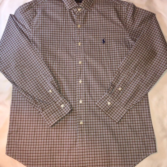 NWOT Men's Ralph Lauren 100% Stretch Plaid Button Down Shirt Large - Picture 4 of 8